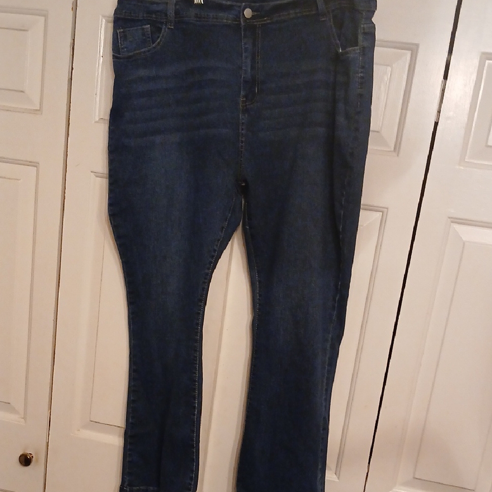 Blue Boot Cut Jeans with Classic Indigo Wash